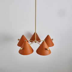 Modern Leather Cone Pendant Light