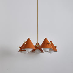 Modern Leather Cone Pendant Light