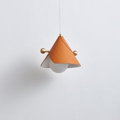 Modern Leather Cone Pendant Light