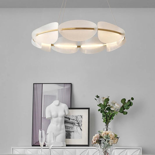 Gold Acrylic Ring Pendant Light