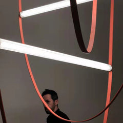 Designer Leather & Glass LED Pendant Lighting