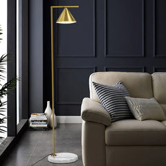 Geometric Shade Marble Base Floor Lamp