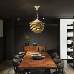 Sculptural Layered Feather Pendant Light
