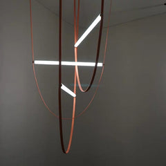 Designer Leather & Glass LED Pendant Lighting