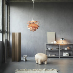 Sculptural Layered Feather Pendant Light