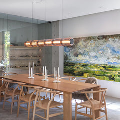 Modern Smoked Glass Linear Pendant Light