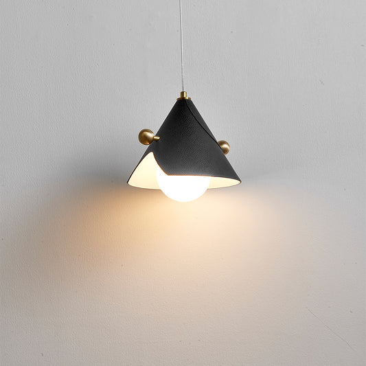 Modern Leather Cone Pendant Light
