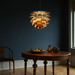 Sculptural Layered Feather Pendant Light