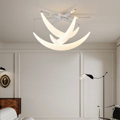 Modern Chrome White LED Ceiling Chandelier