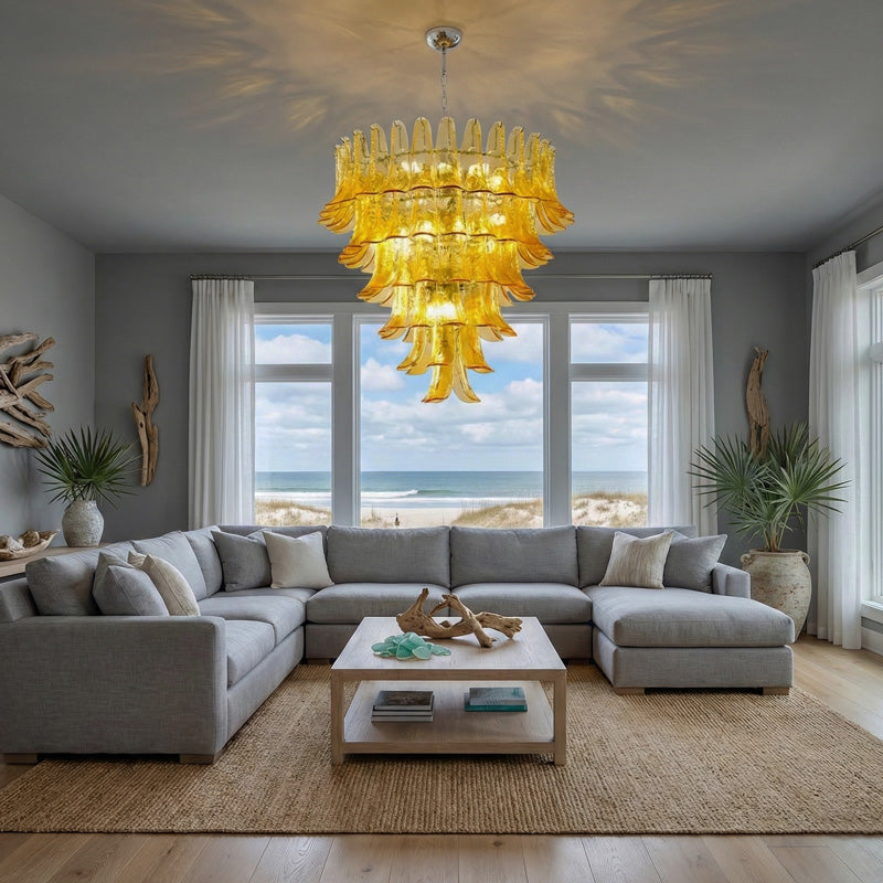 Luxury Amber Glass Chandelier