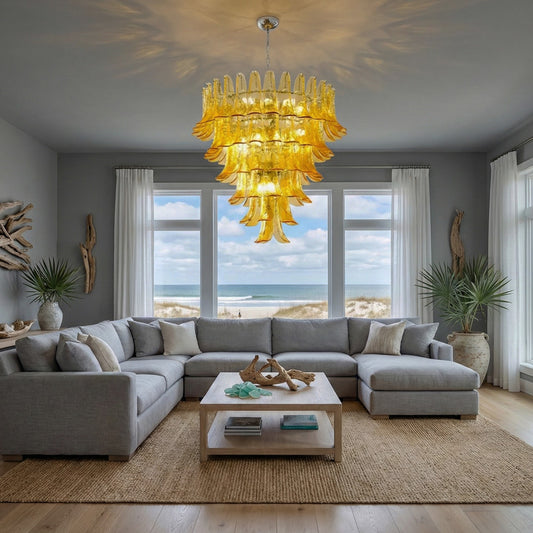 Luxury Amber Glass Chandelier