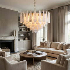 Elegant Marble Copper Chandelier