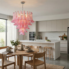 Luxury Pink Glass Chandelier