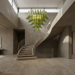 Green Leaf Glass Chandelier
