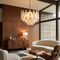 Elegant Marble Copper Chandelier
