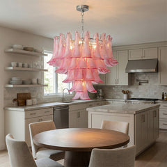 Luxury Pink Glass Chandelier