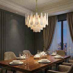 Elegant Marble Copper Chandelier