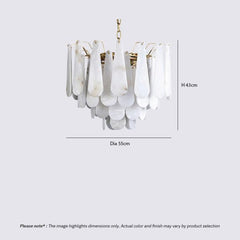 Elegant Marble Copper Chandelier