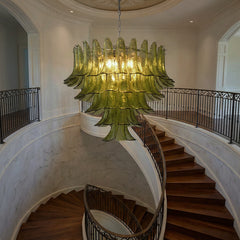 Green Leaf Glass Chandelier