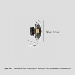Smoky Glass Iron LED Wall Lamp