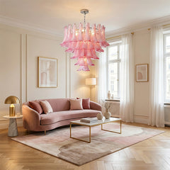 Luxury Pink Glass Chandelier