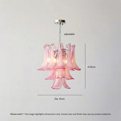 Luxury Pink Glass Chandelier