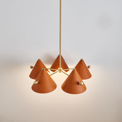 Modern Leather Cone Pendant  Light