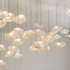 Crystal Petal Glass Pendant Light
