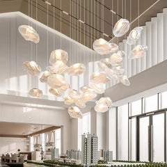 Crystal Petal Glass Pendant Light