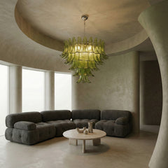Green Leaf Glass Chandelier