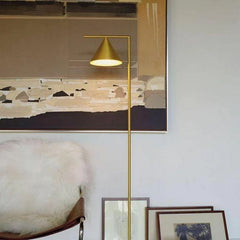 Geometric Shade Marble Base Floor Lamp