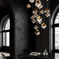 Luxury Cubic Crystal Pendant Light