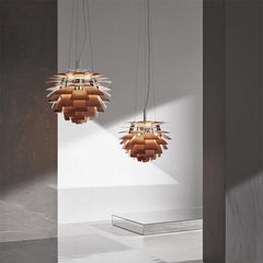 Sculptural Layered Feather Pendant Light