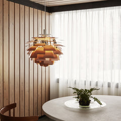 Sculptural Layered Feather Pendant Light