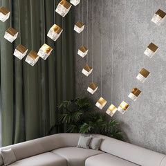 Luxury Cubic Crystal Pendant Light