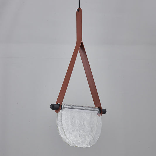 Modern Leather Glass Pendant Light