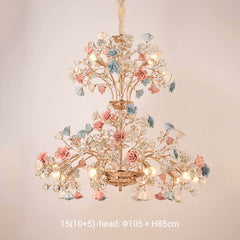 Luxury Rose Crystal Chandelier