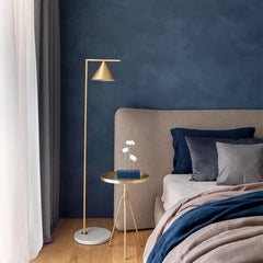 Geometric Shade Marble Base Floor Lamp