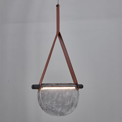 Modern Leather Glass Pendant Light