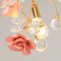 Luxury Rose Crystal Chandelier