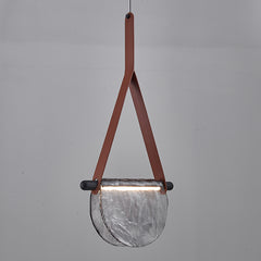 Modern Leather Glass Pendant Light
