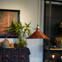 Genuine Leather & Brass Pendant Light