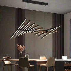 Luxury Linear LED Chandelier with Remote Control