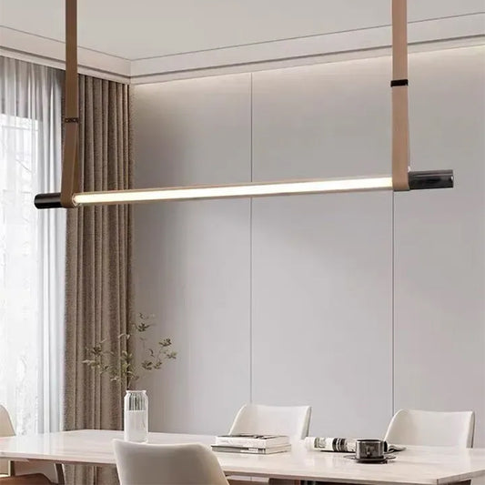 Linear Leather Bar Chandelier