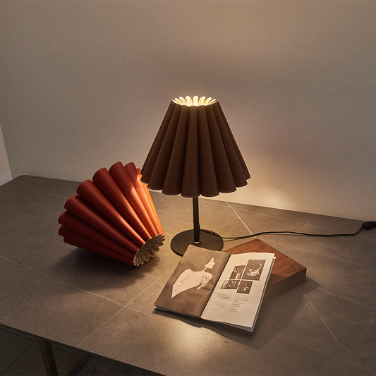Modern Pleated Leather Table Lamp