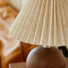 Modern Pleated Wood Table Lamp