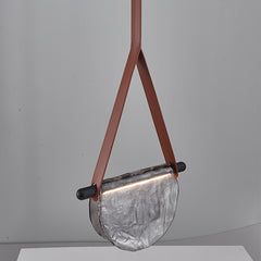 Modern Leather Glass Pendant Light