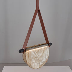 Modern Leather Glass Pendant Light