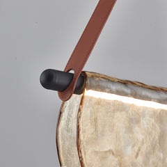 Modern Leather Glass Pendant Light