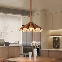 Modern Leather Pleated Pendant Light